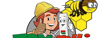 Logo Tom & Zolli und eine Comic-Biene